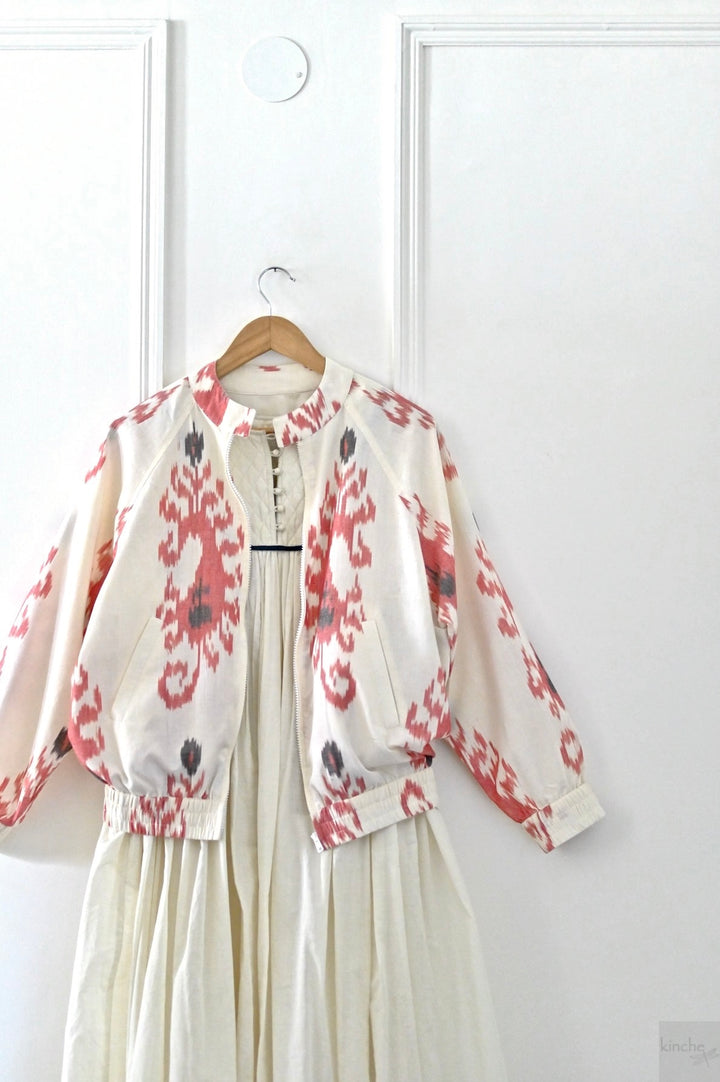 Tashkent, Uzbeki Double Weave Ikat Bomber - kinchecom