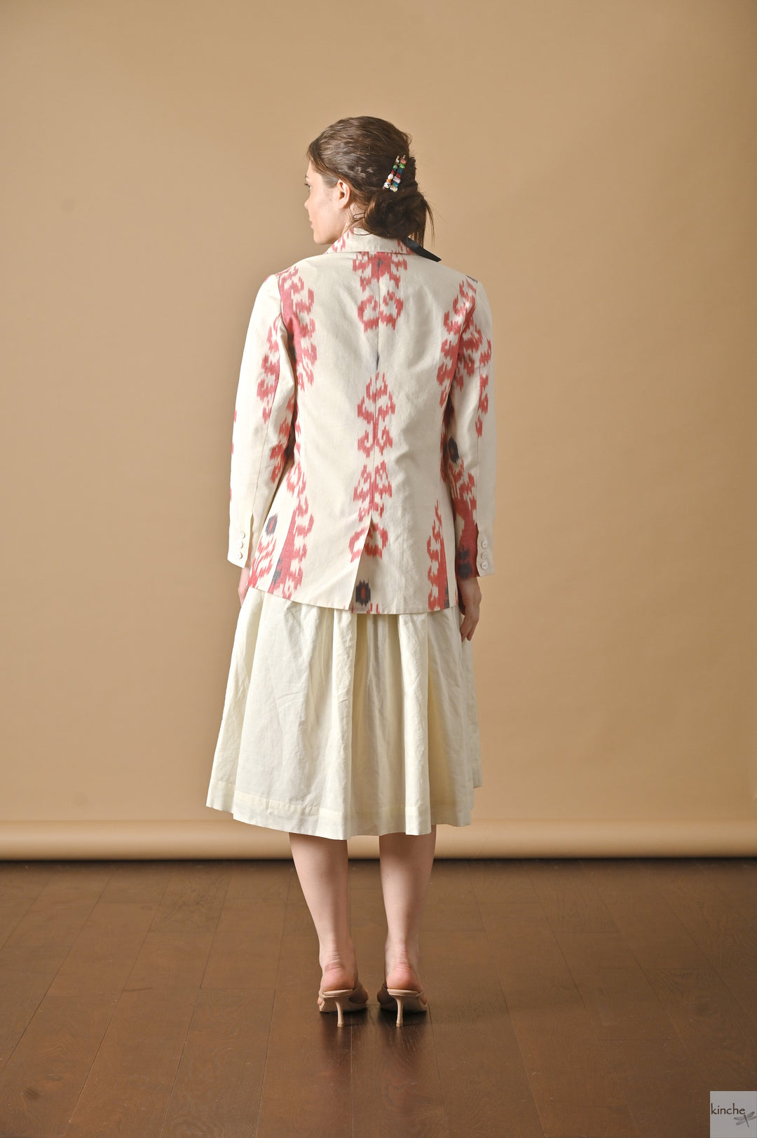 Tashkent, Uzbeki Ikat Weave Pattern Blazer - kinchecom