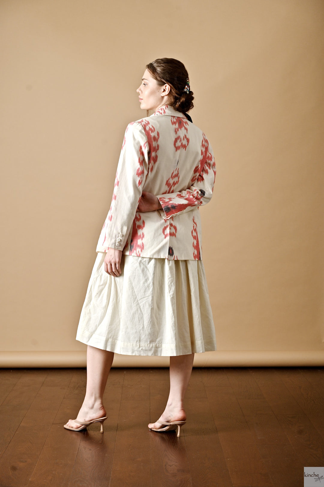 Tashkent, Uzbeki Ikat Weave Pattern Blazer - kinchecom