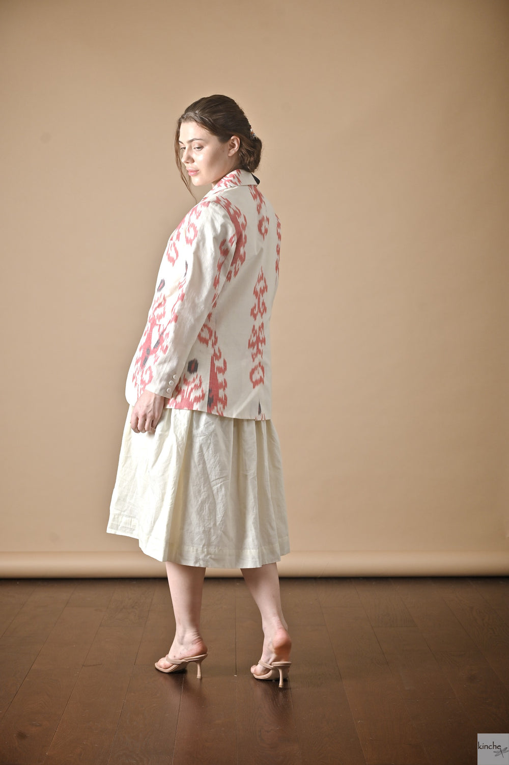 Tashkent, Uzbeki Ikat Weave Pattern Blazer - kinchecom