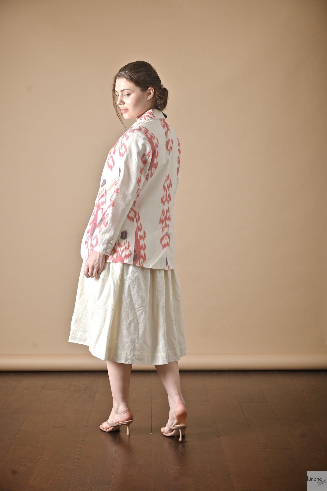 Tashkent, Uzbeki Ikat Weave Pattern Blazer - kinchecom