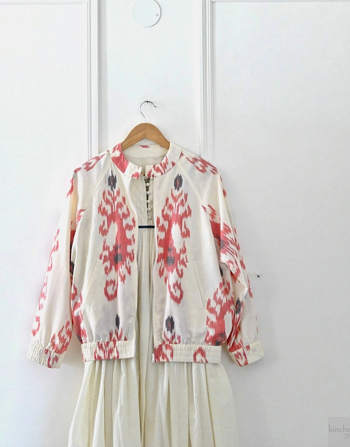 Tashkent, Uzbeki Double Weave Ikat Bomber - kinchecom