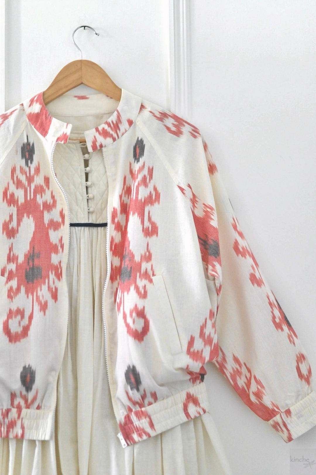 Tashkent, Uzbeki Double Weave Ikat Bomber - kinchecom