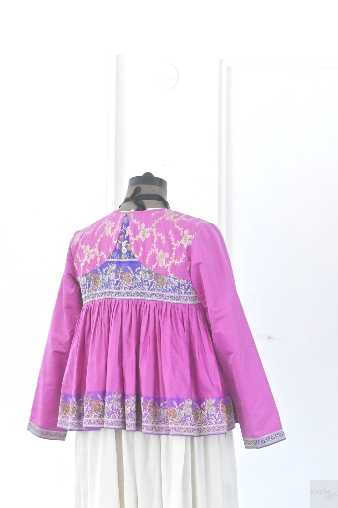 Kria, UP Cycles Zari Silk Saree kediya in Pink &amp; Purple - kinchecom