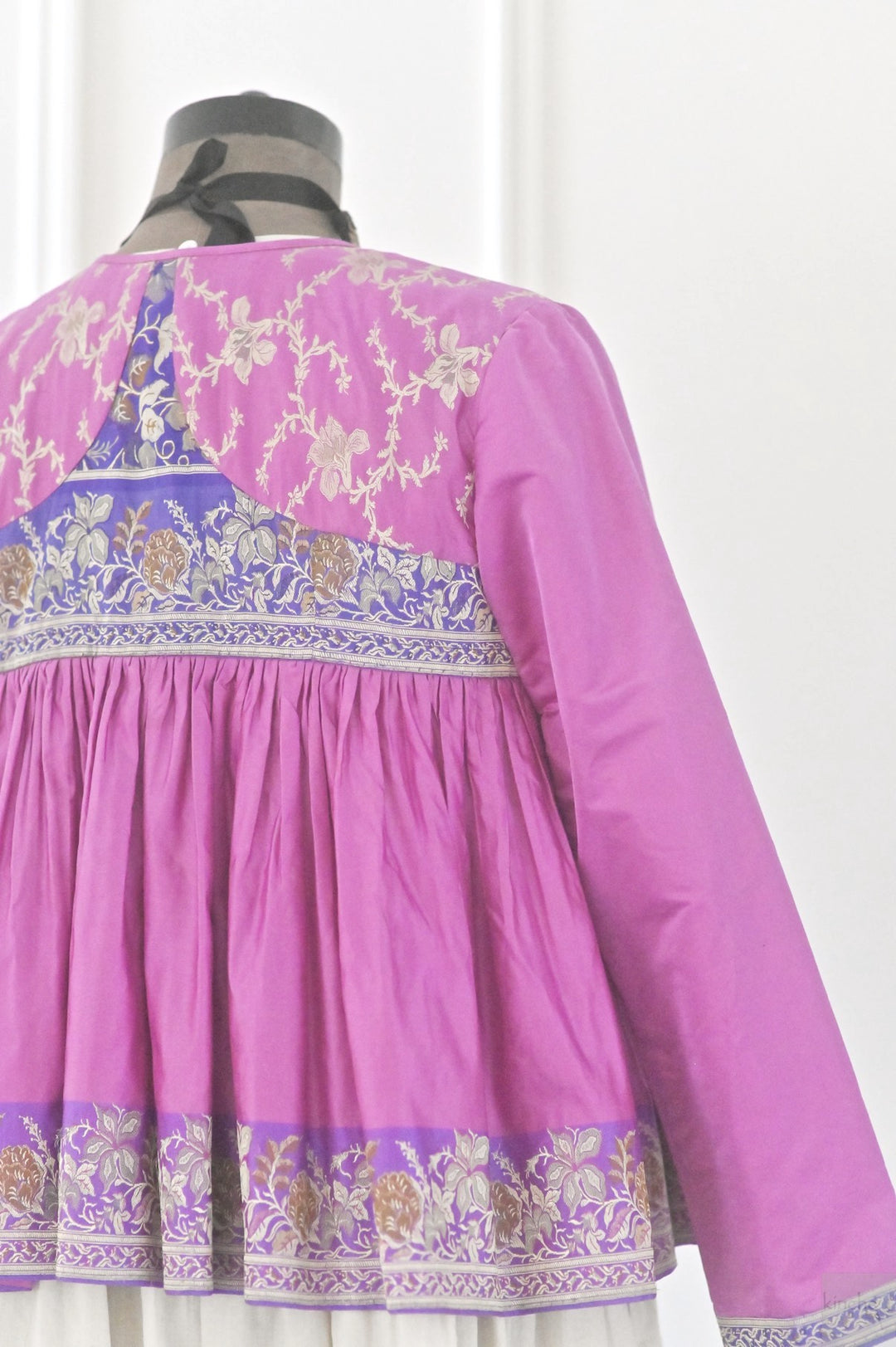 Kria, UP Cycles Zari Silk Saree kediya in Pink &amp; Purple - kinchecom