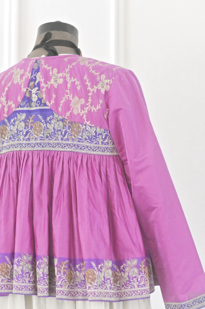 Kria, UP Cycles Zari Silk Saree kediya in Pink &amp; Purple - kinchecom