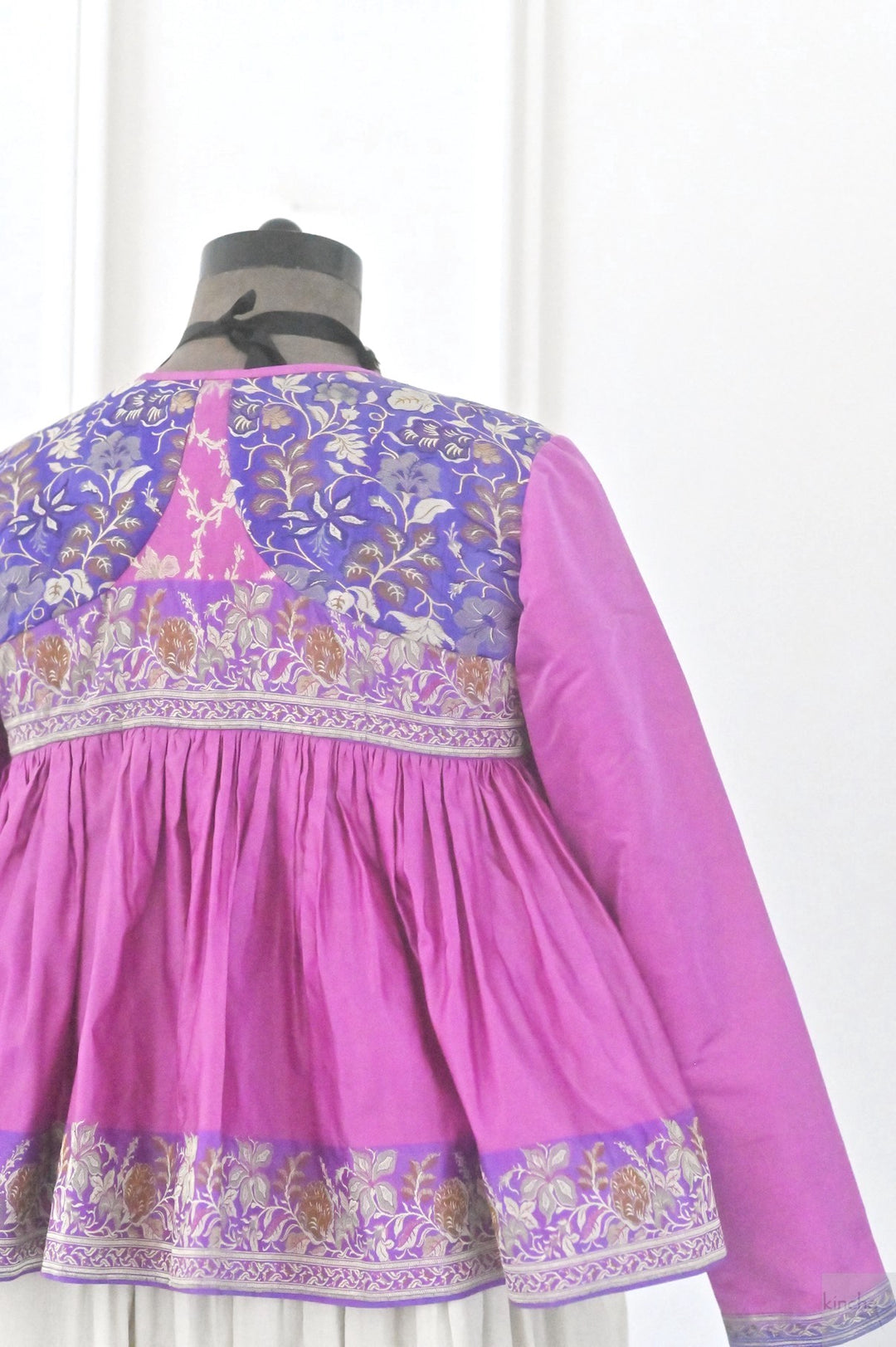 Kria, UP Cycles Zari Silk Saree kediya in Pink &amp; Purple - kinchecom