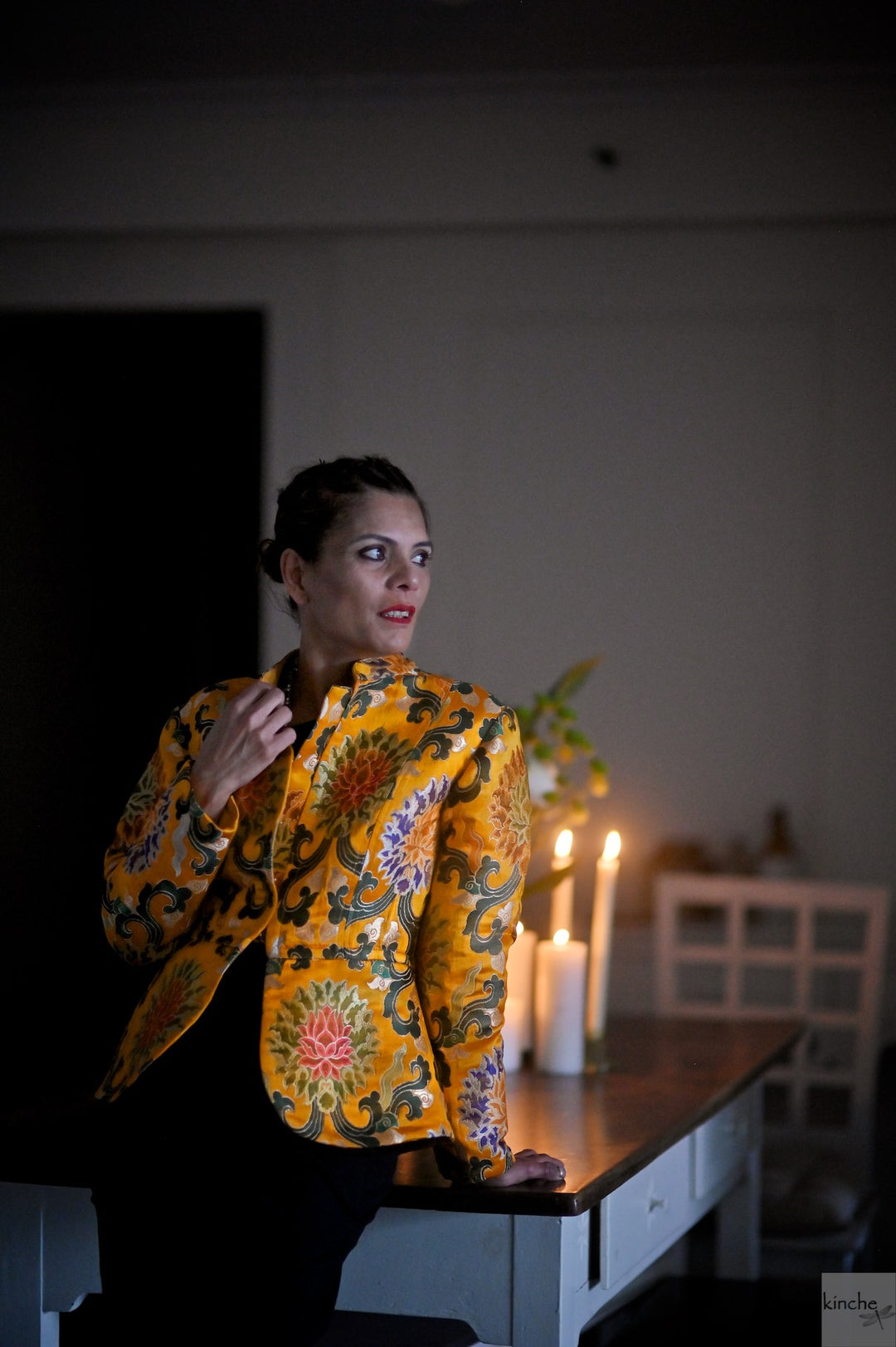 Dache, Heritage Gyasar Tibetan Silk Jacket, Military Style - kinchecom