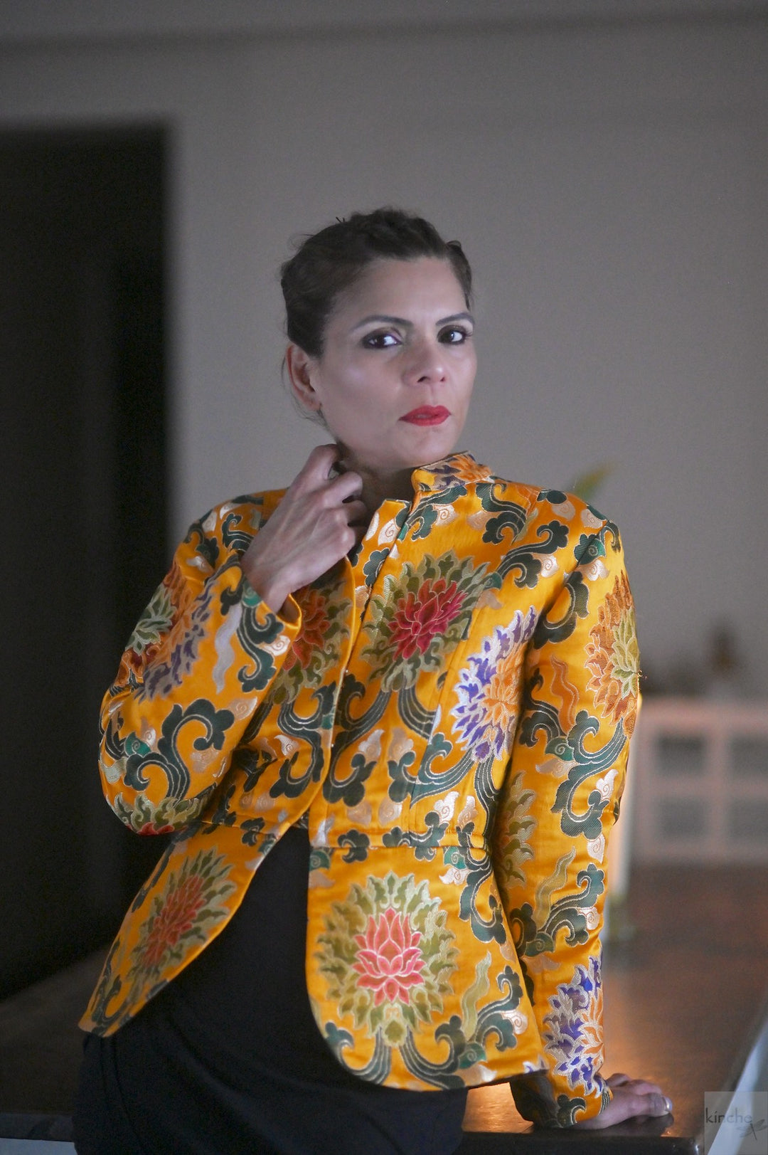 Dache, Heritage Gyasar Tibetan Silk Jacket, Military Style - kinchecom