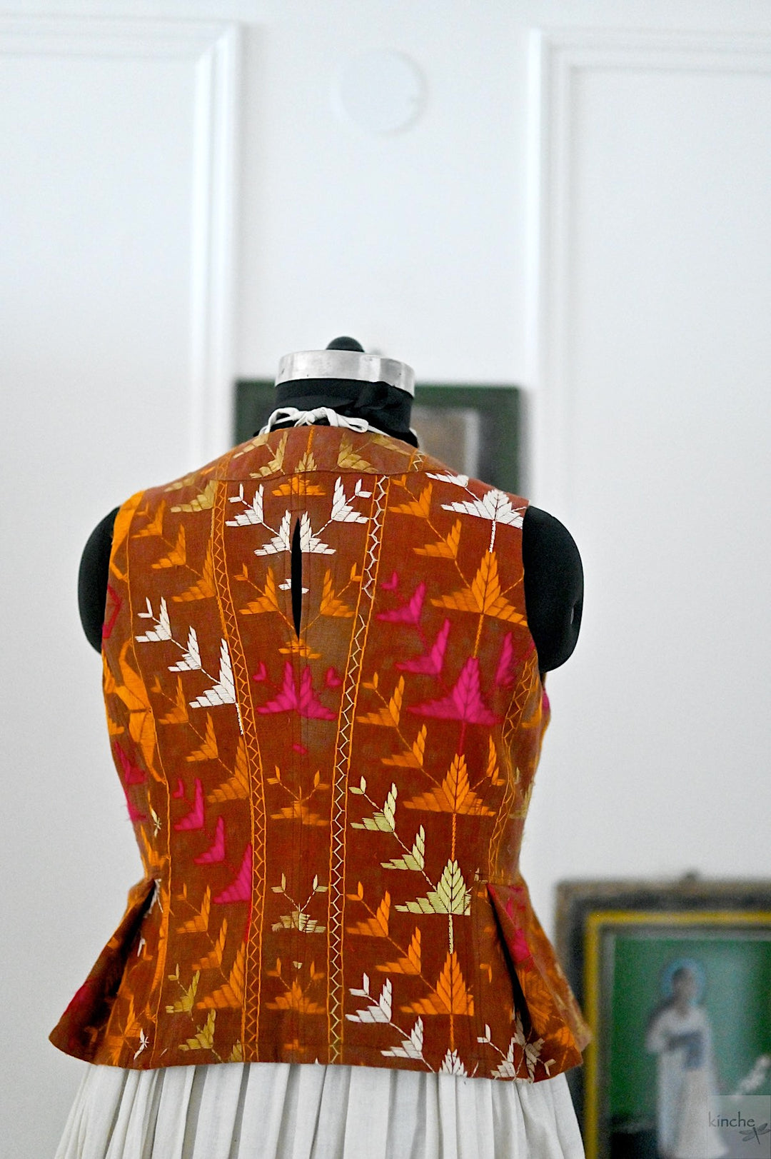 Eknoor, One of a Kind, Vintage Bagh Phulkari Vest, Large - kinchecom