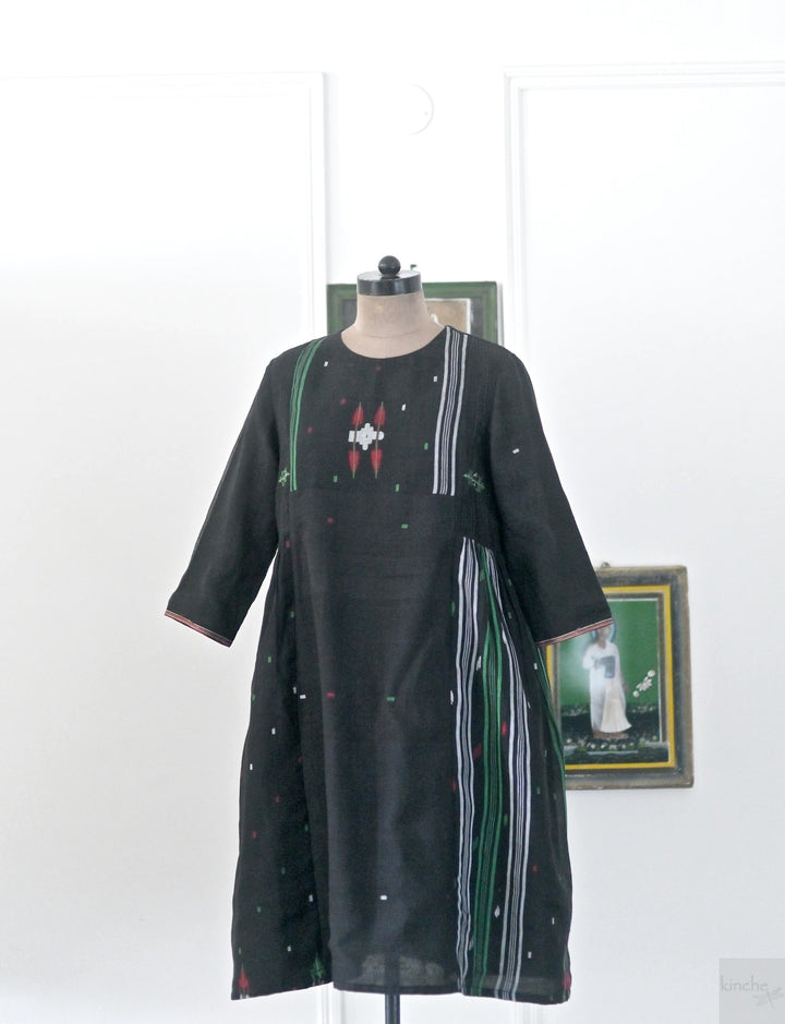 Zainab, Vintage Jamdani Saree, Up Cycled dress in M/L - kinchecom