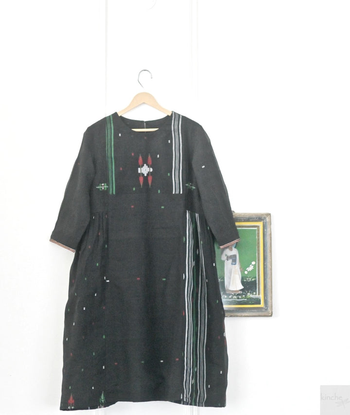Zainab, Vintage Jamdani Saree, Up Cycled dress in M/L - kinchecom