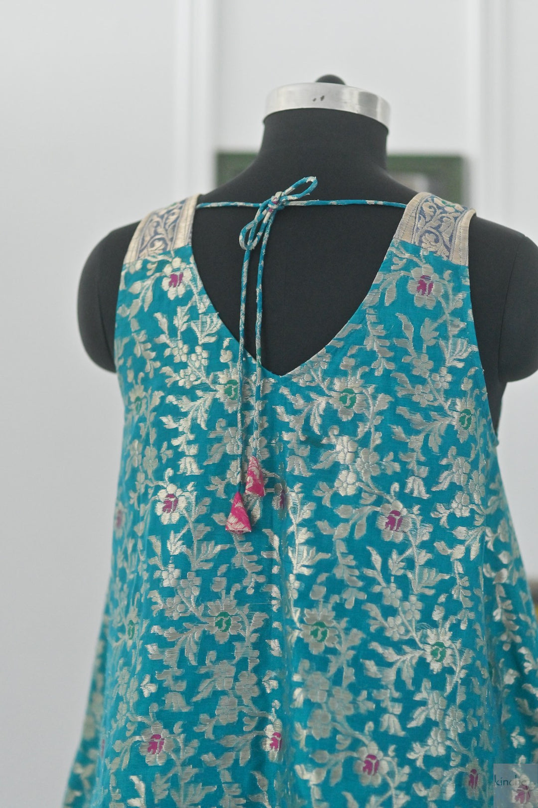 Siya, Vintage Organza and Zari Blouse, Back Tie - kinchecom