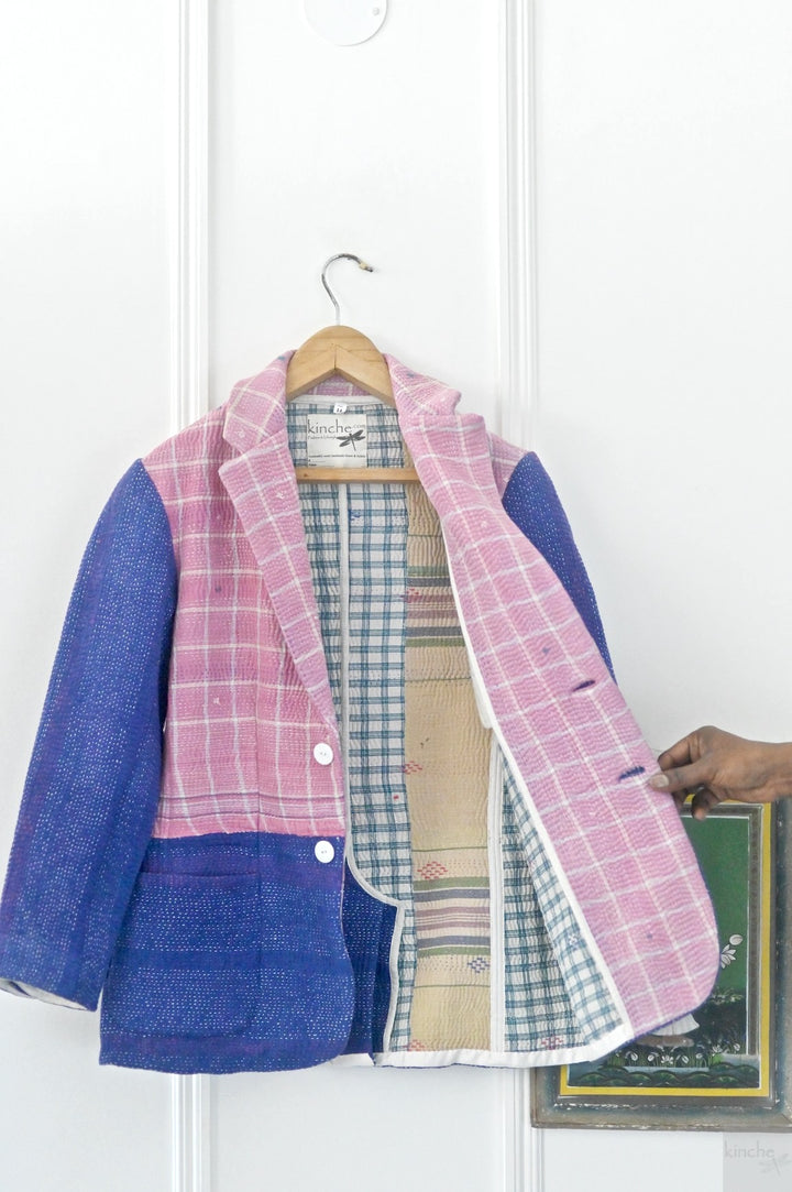 Malcolm, Sustainably made Kantha Blazer, One of a Kind Chest/Bust 40 - kinchecom