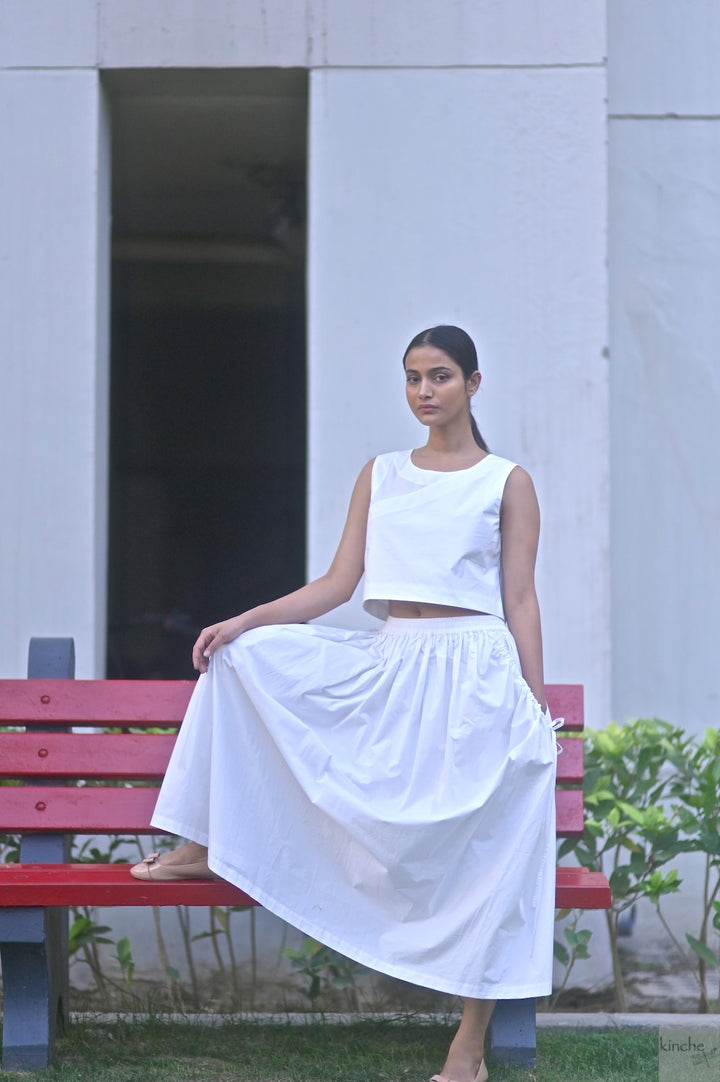 Lima Asymmetrical Dress with White Wrap Blouse - kinchecom