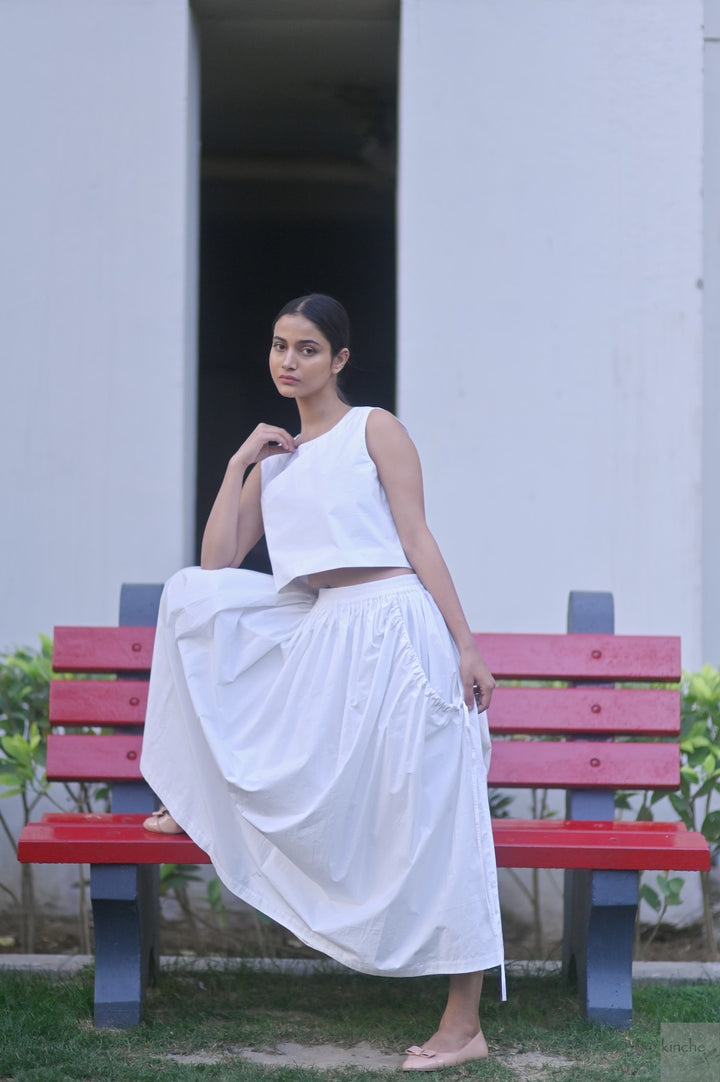 Lima Asymmetrical Dress with White Wrap Blouse - kinchecom