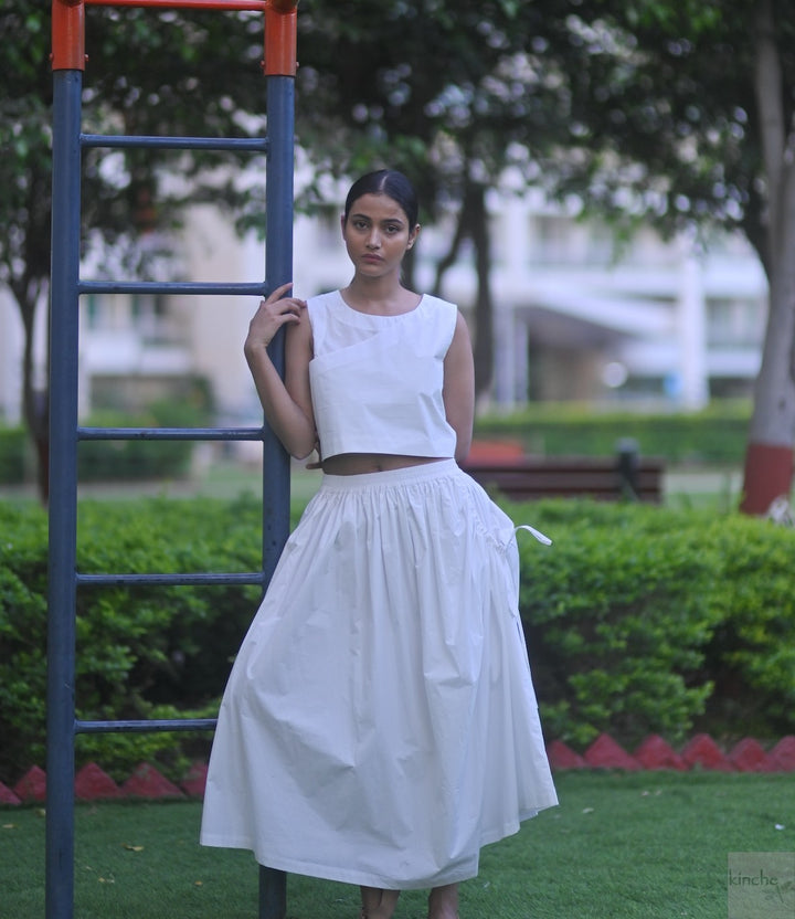 Lima Asymmetrical Dress with White Wrap Blouse - kinchecom