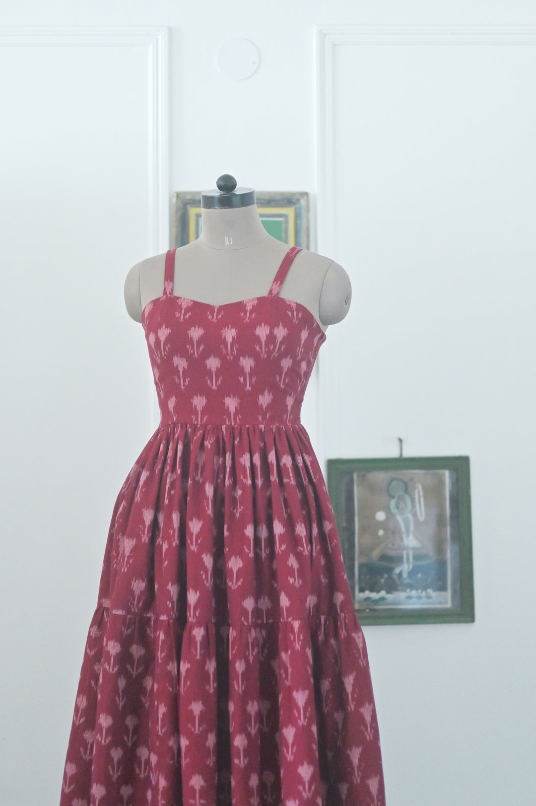 Beirut, Hand  Woven Ikat Weave Strap &amp; Flared Dress - kinchecom