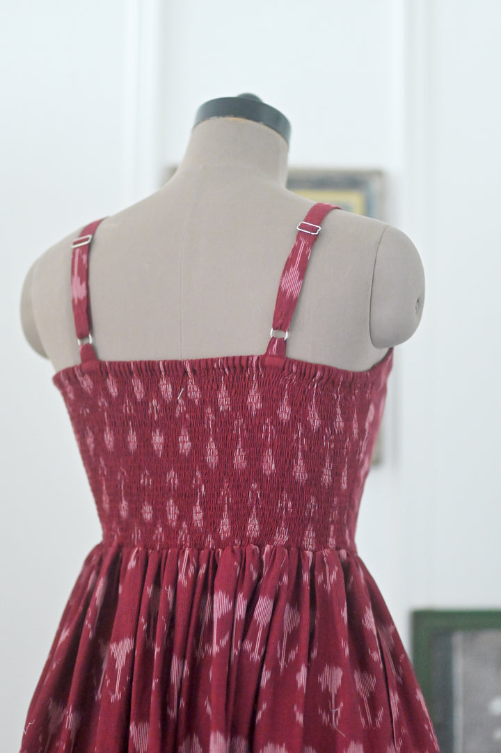 Beirut, Hand  Woven Ikat Weave Strap &amp; Flared Dress - kinchecom