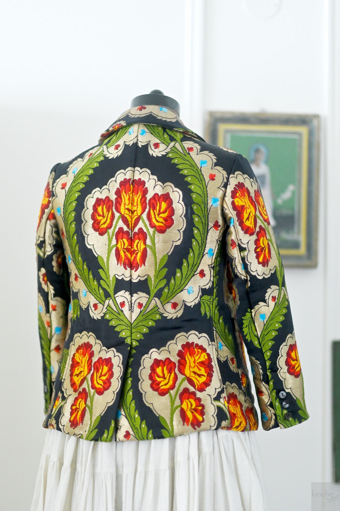 Dolma, Gyasar Silk &amp; Copper Zari, Blazer in Black - kinchecom