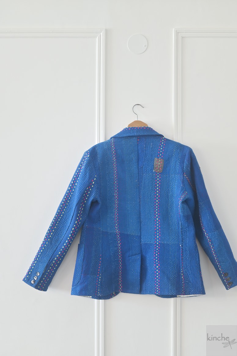 Hunter, Chest 42 Inches, XL, Distressed Vintage Fabric Kantha Blazer for Men, kinche Rare* - kinchecom