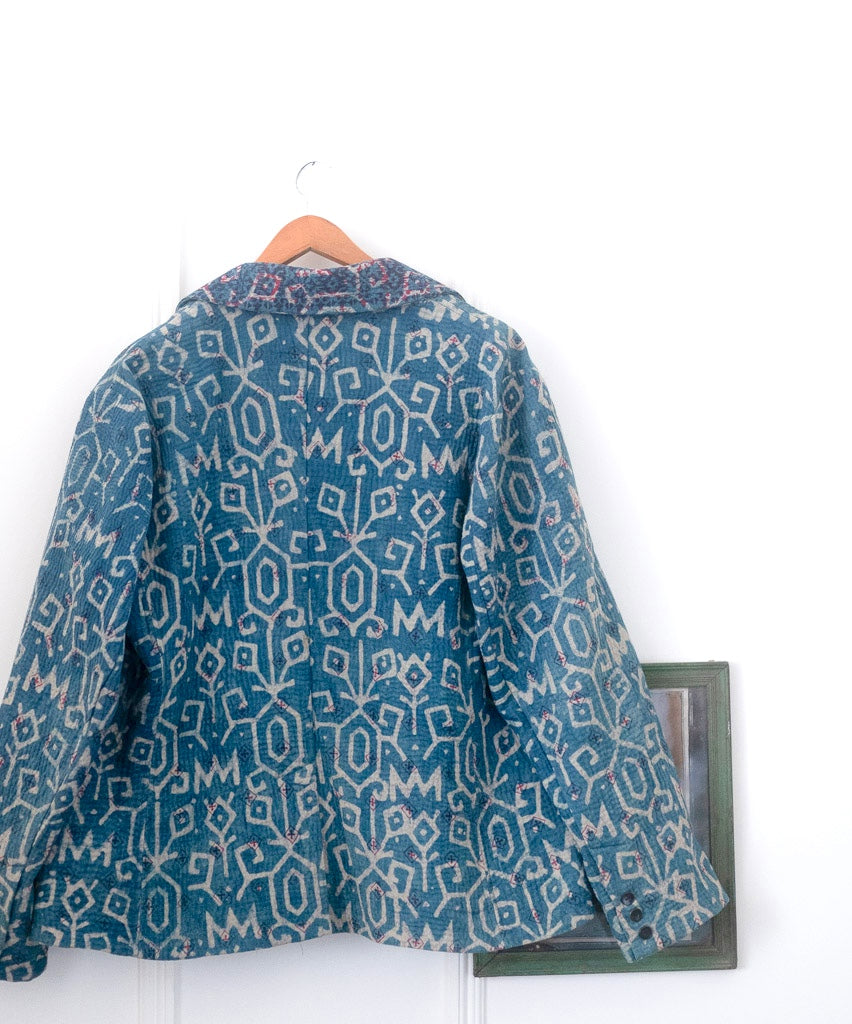 Abner, Sustainably made Kantha Boho Blazer, Chest/Bust 44 Inches - kinchecom
