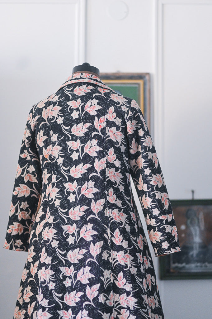 Jessica, Handmade Vintage Kantha Long Blazer in Medium - kinchecom