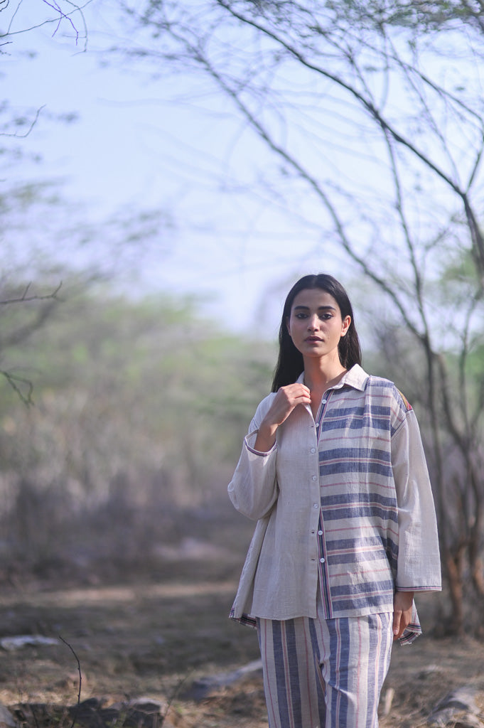 Rome, organic kala Cotton, kinche Designed Weave, Oversized Shirt - kinchecom