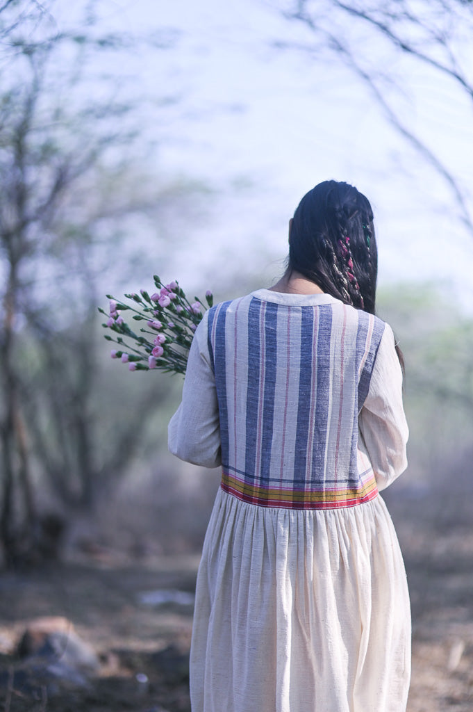 Naples, Organic Kala Cotton, Asymmetrical Weave dress - kinchecom