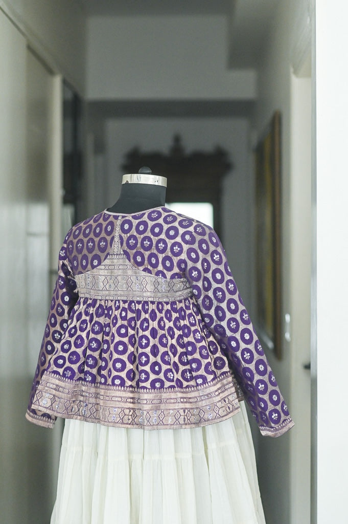 Amira, Organza and Zari Kedia Blouse, made with a Vintage Saree in Size Large - kinchecom