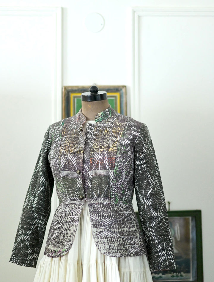 Maria, kinche Rare, Early 1900s Vintage Kantha Upcycle Jacket
