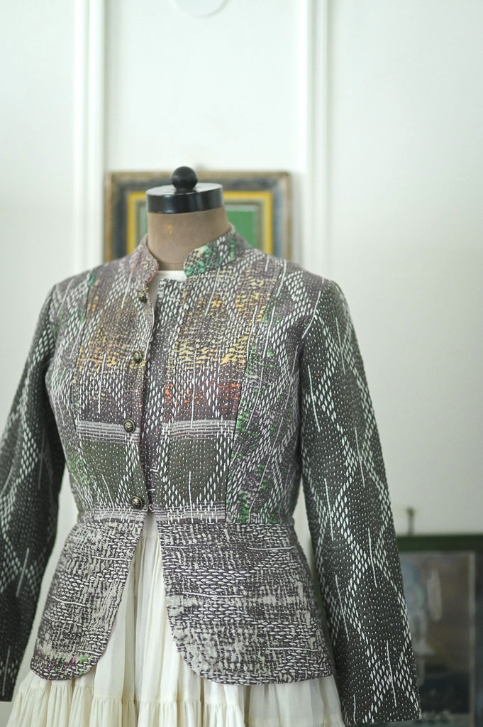Maria, kinche Rare, Early 1900s Vintage Kantha Upcycle Jacket