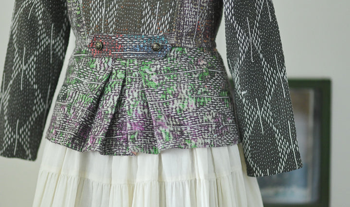 Maria, kinche Rare, Early 1900s Vintage Kantha Upcycle Jacket