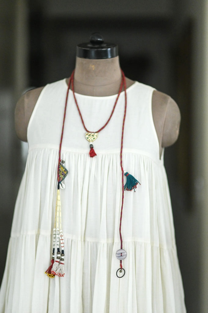 Karshi Handmade, Vintage and New Beads and Charms Wrap Necklace, Tribal Style