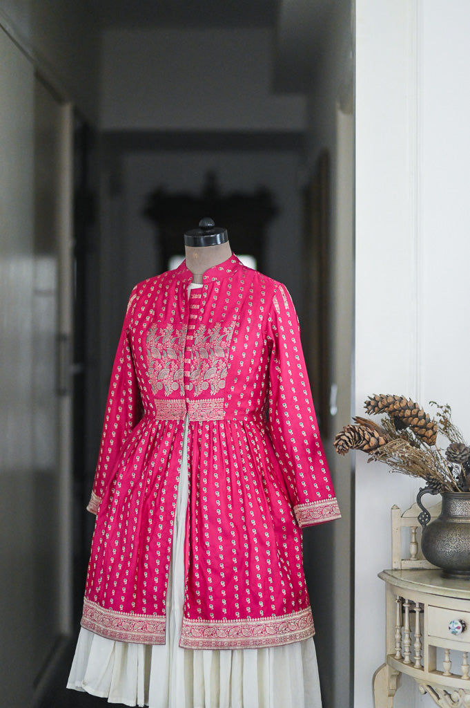Banarasi silk long jacket