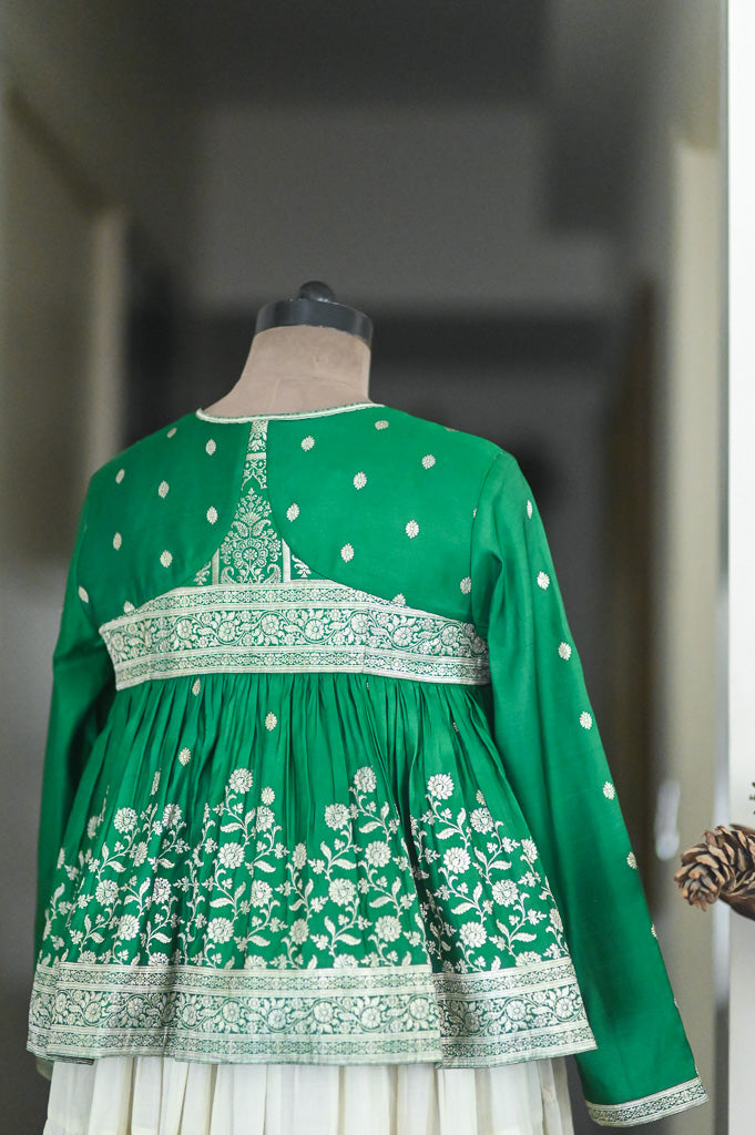 Fida, Medium, Vintage Katan Silk Saree Kedia, Up Cycled, Handmade