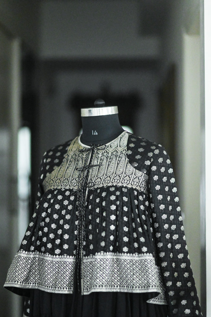 black silk zari kedia blouse kinche 