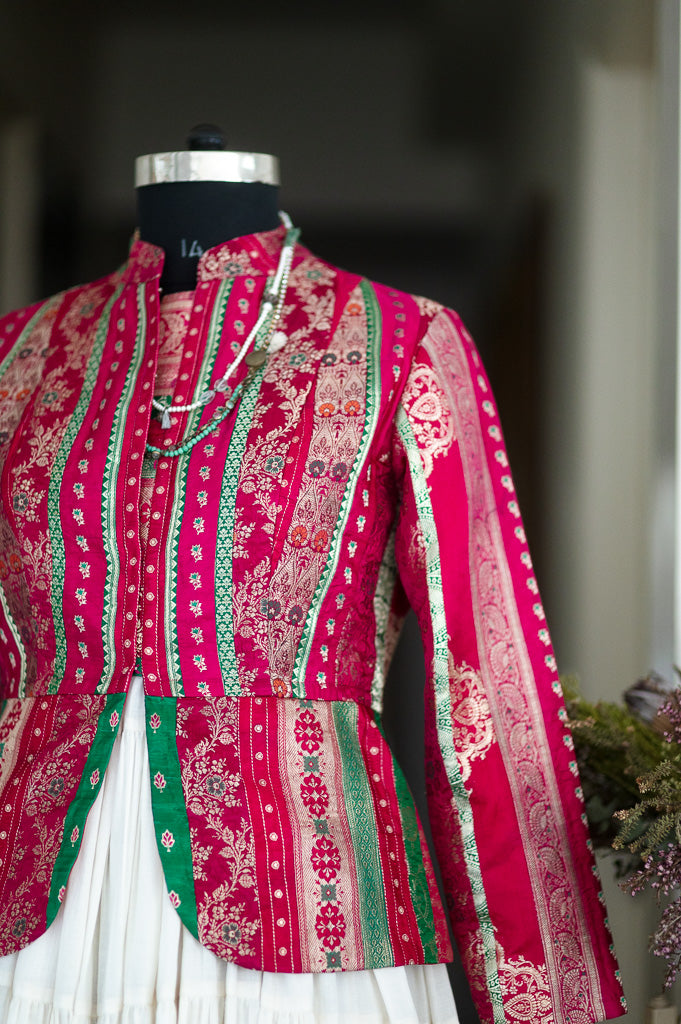 Sangam 27, Vintage Remnants of Katan Silk FRusioned together, Size Large