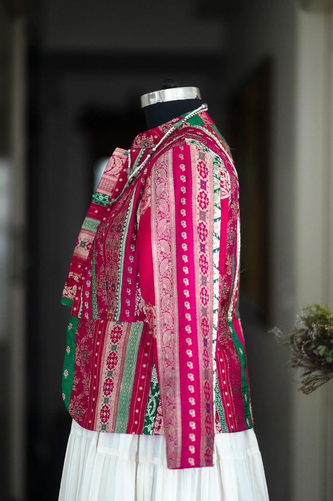 Sangam 27, Vintage Remnants of Katan Silk FRusioned together, Size Large
