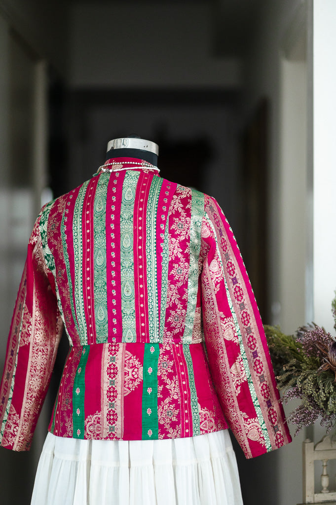 Sangam 27, Vintage Remnants of Katan Silk FRusioned together, Size Large
