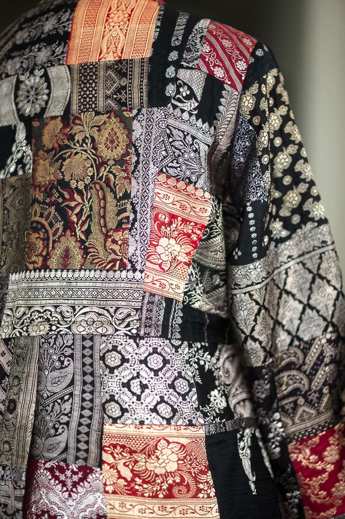 Sangam 24, Vintage Remnants of Katan Silk FRusioned together, Size X Large