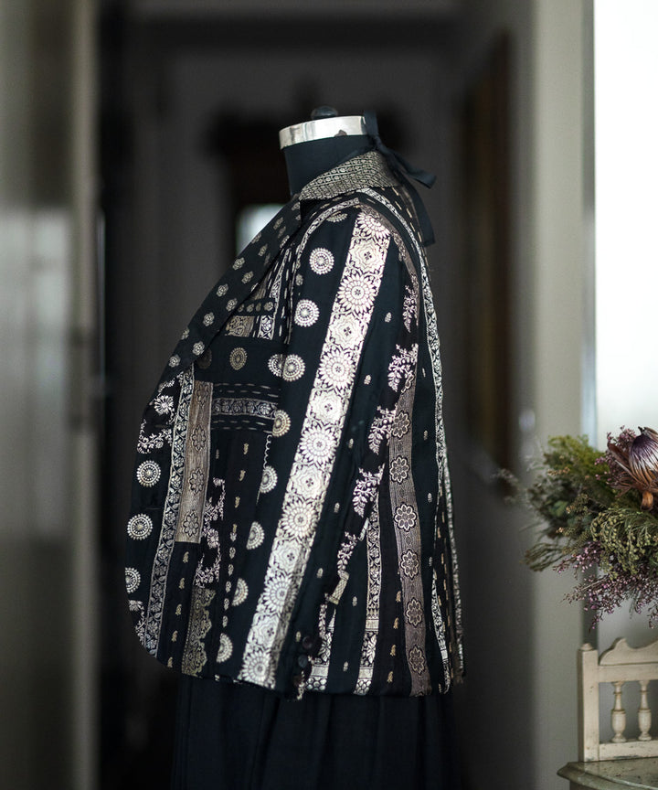 Sangam 26, Vintage Remnants of Katan Silk Fusioned together in XL Size Blazer - kinchecom