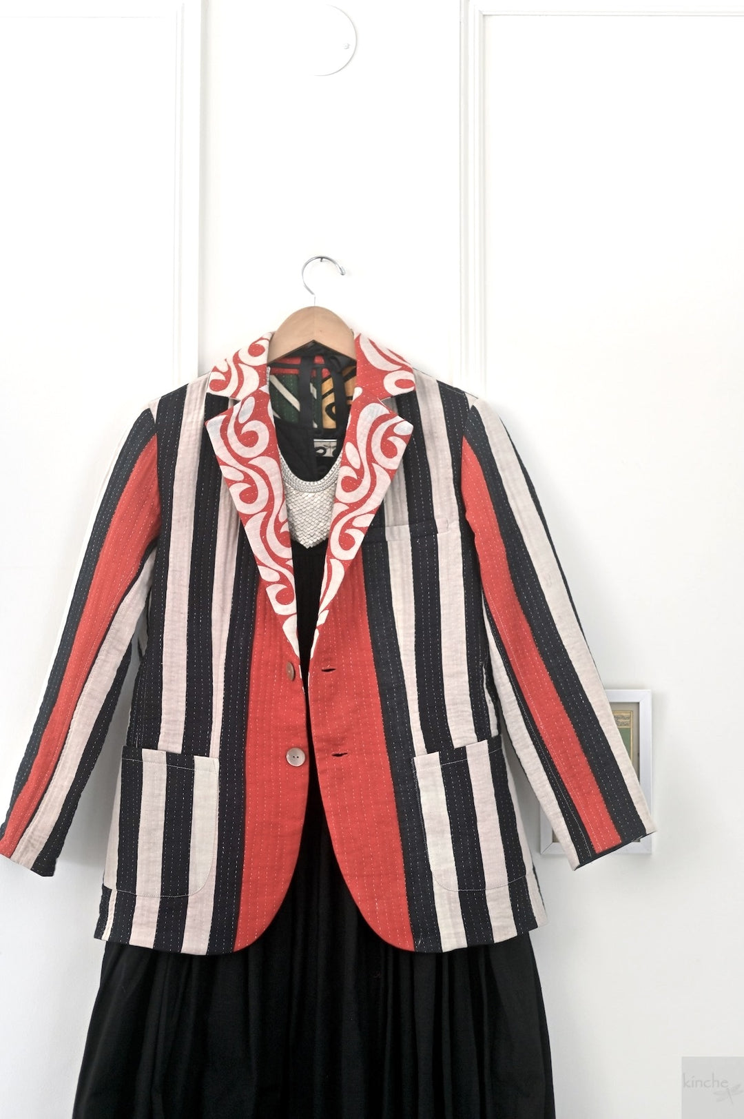 Medium, Carmel, Vintage Kantha Blazer, One of a Kind - kinchecom