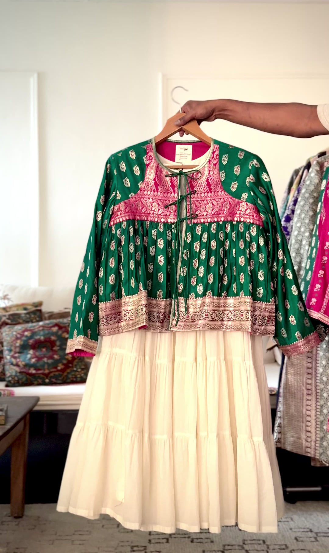 Mehar, Vintage Katan Silk and Zari Kedia in XXL , One of a Kind