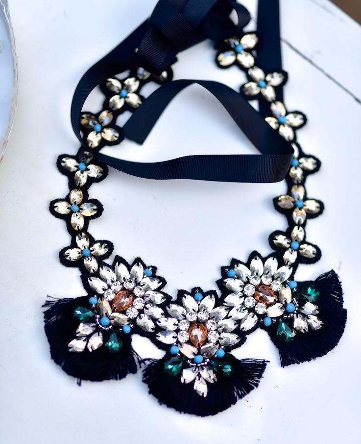 Crete, Handmade Swarovski Crystal Bib necklace - kinchecom