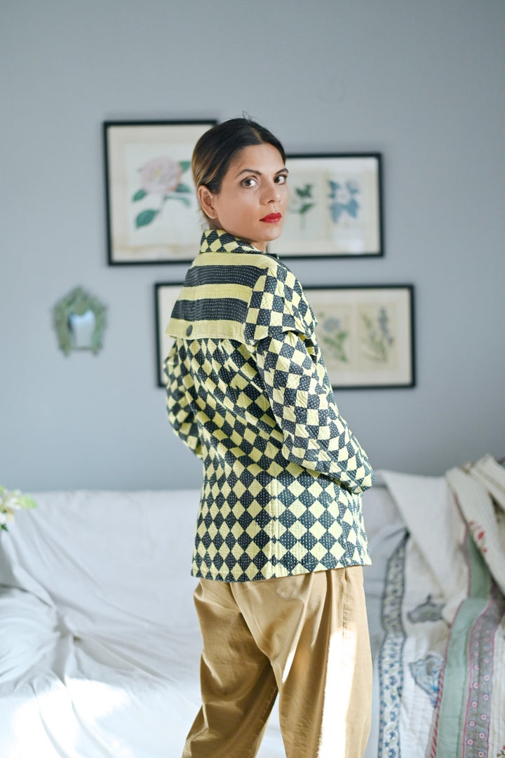 Medium, Corbette Trench Jacket, made with Repurposed Fabric - kinchecom