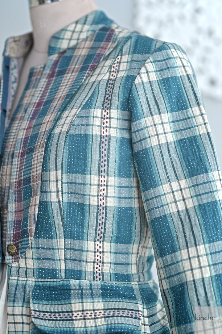 XS, Hanna, Kinche *Rare Fabric, Heritage Textiles, Kantha Short Jacket - kinchecom