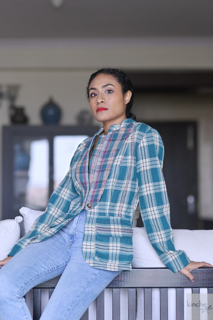 XS, Hanna, Kinche *Rare Fabric, Heritage Textiles, Kantha Short Jacket - kinchecom