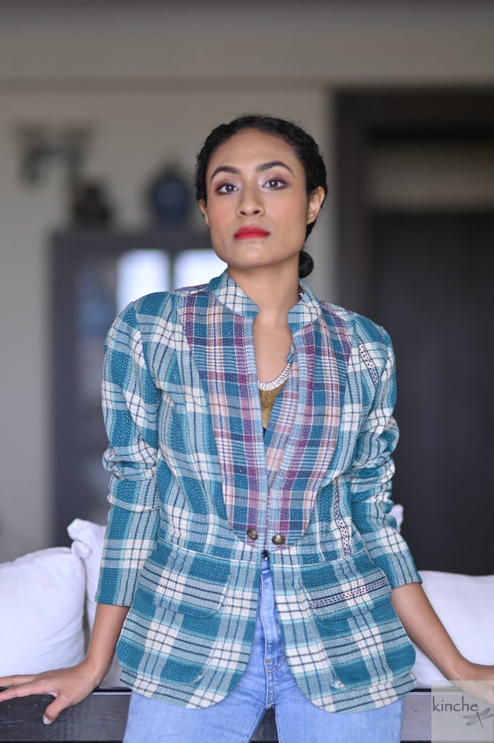 XS, Hanna, Kinche *Rare Fabric, Heritage Textiles, Kantha Short Jacket - kinchecom