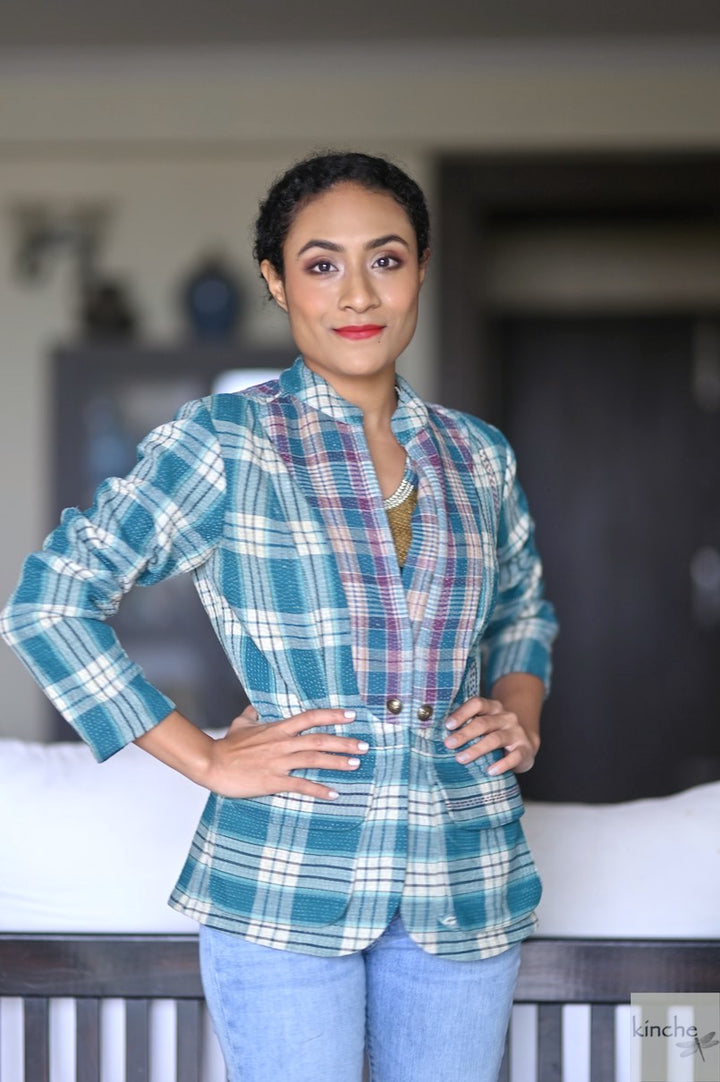 XS, Hanna, Kinche *Rare Fabric, Heritage Textiles, Kantha Short Jacket - kinchecom